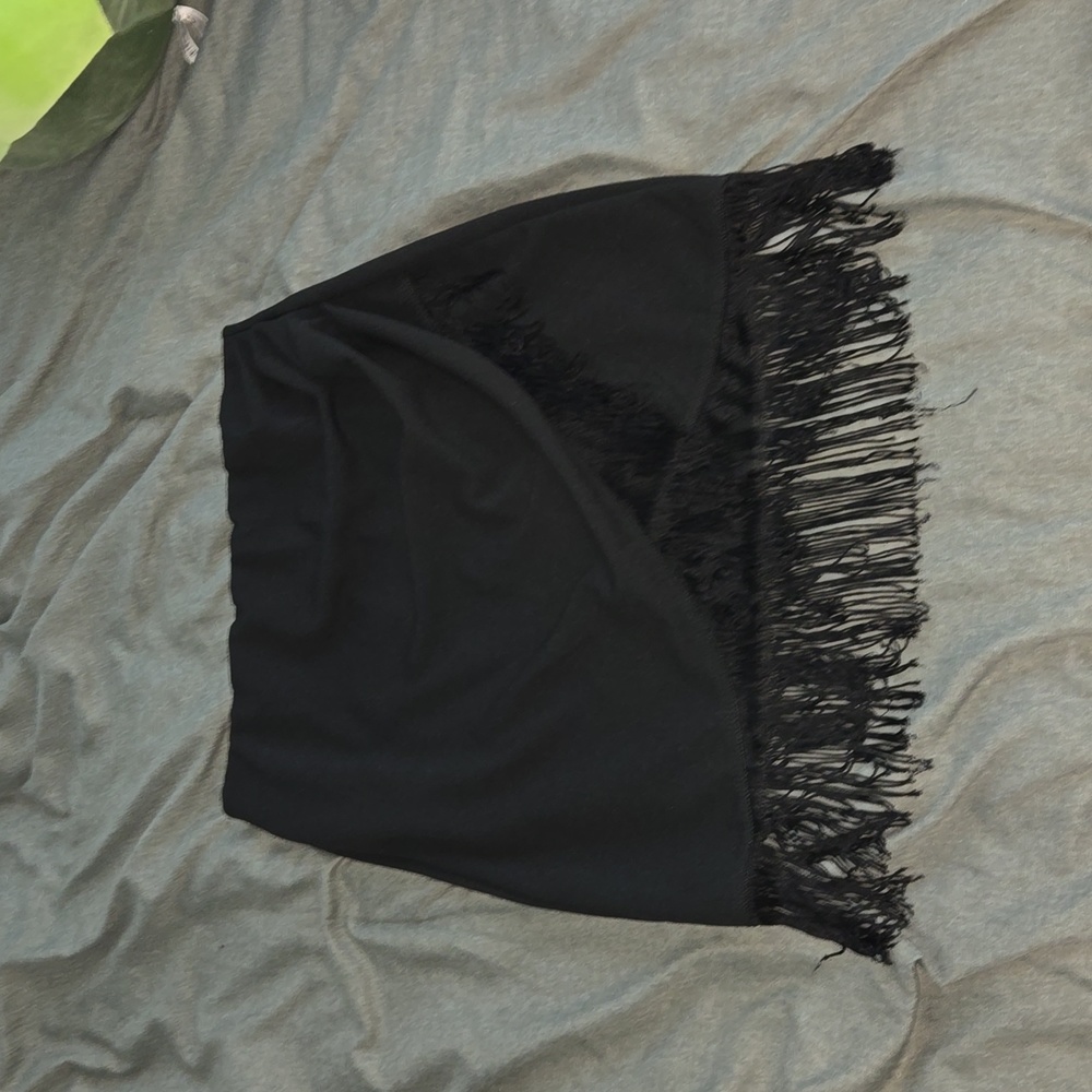 Elegant Black Fringe Skirt
